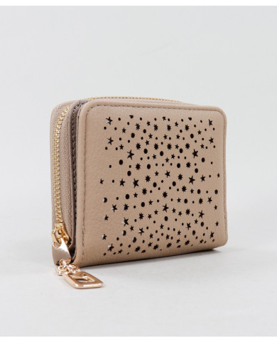 Cartera de mujeres beige con estrellas y bolas