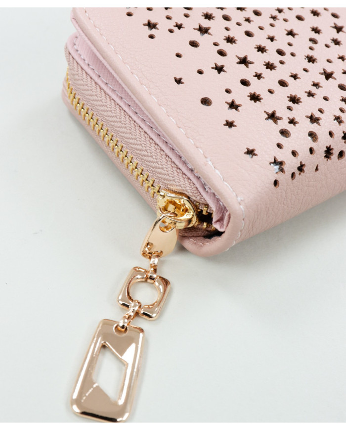 Rosa Mujer Wallet con estrellas y bolas
