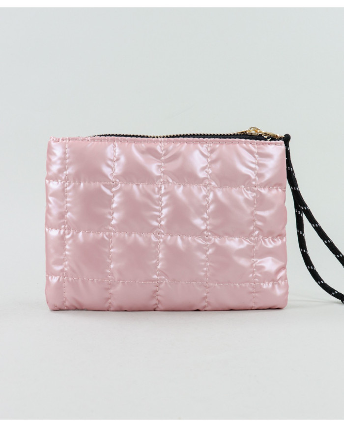 Carteira Pequena Feminina Rosa Acolchoada