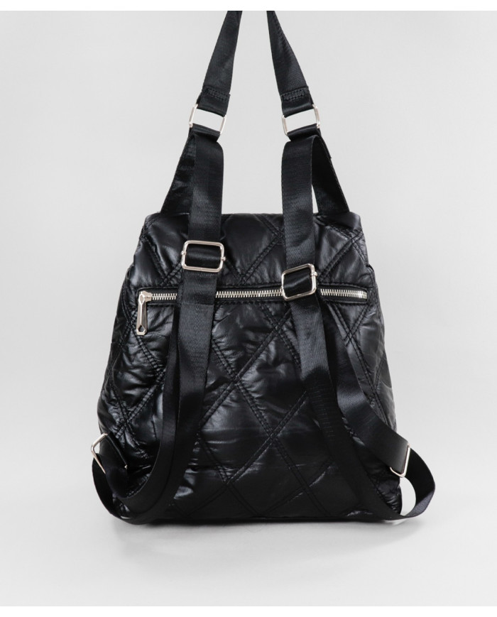 Mochila de Senhora Preta Acolchoada