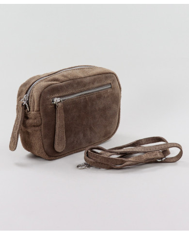 Mala Taupe de Senhora com Bolso à Frente