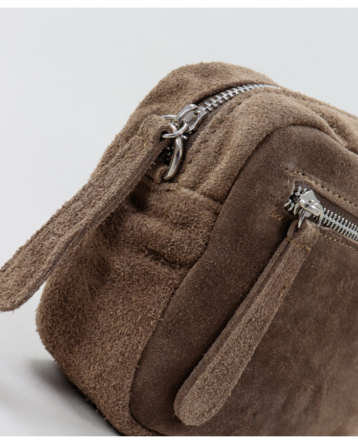 Mala Taupe de Senhora com Bolso à Frente