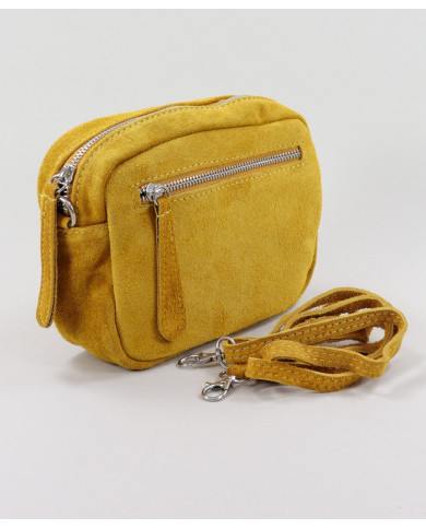 Mala Mostarda de Senhora com Bolso à Frente