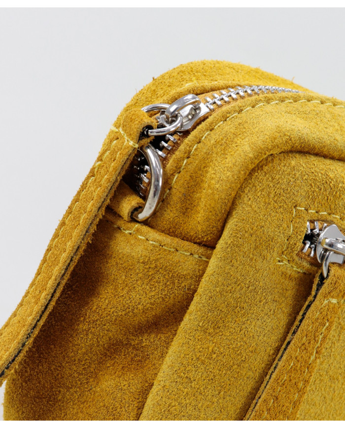 Mala Mostarda de Senhora con bolsillo al frente