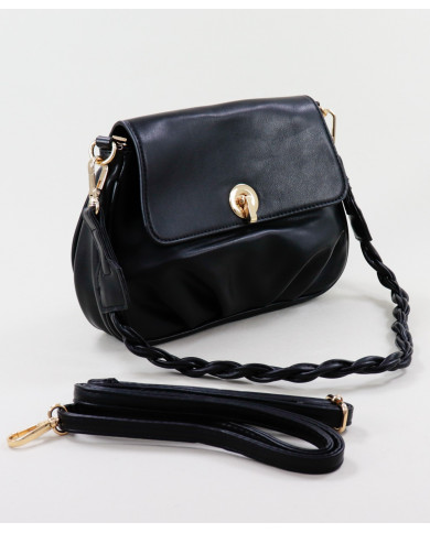 Lady's Black Mala with Ingressed Handle