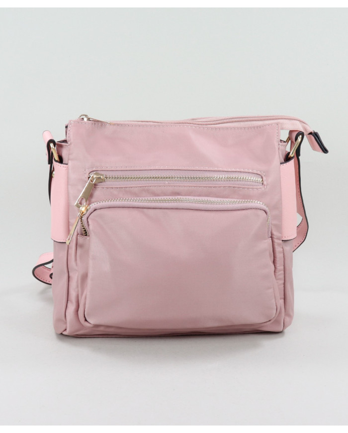 Mala Rosa em Nylon com Várias Arrumações