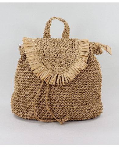 Mochila Camel de Senhora em Ráfia