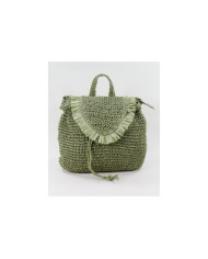 Ladies Green Backpack in Ráfia