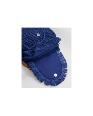 Mochila Azul de Senhora em Ráfia