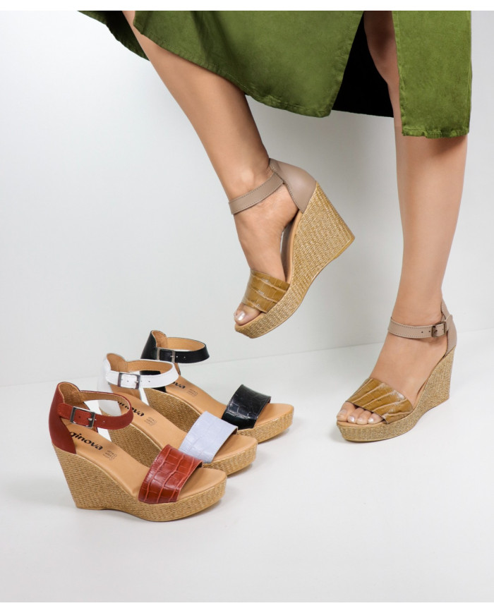 Sandalias de Senhora Ginova con cinta grabada