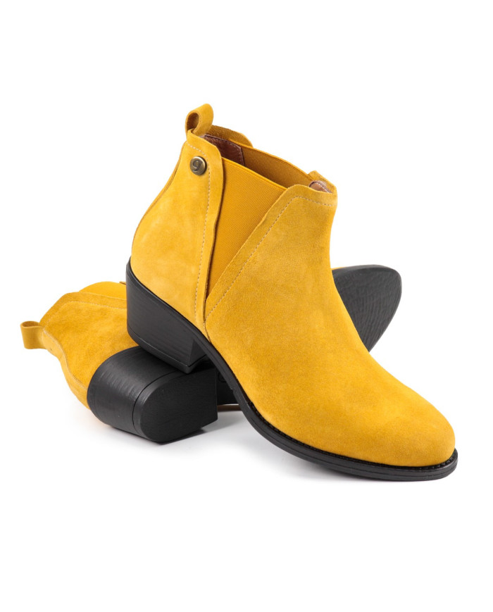 Botas Amarelo de Salto Médio Femininas Ginova