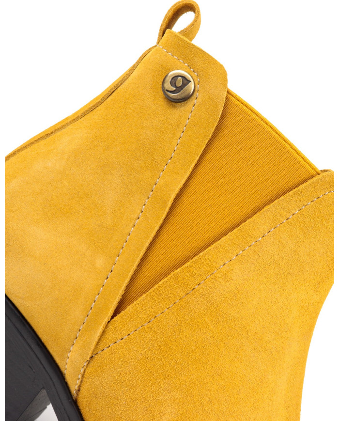 Women's Middle Heel Yellow Boots Ginova