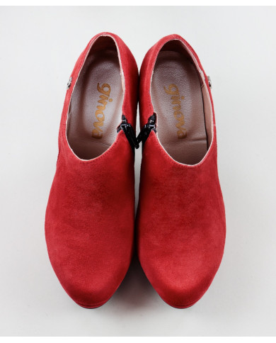 Botins Vermelhos de Salto Alto Ginova Elegantes