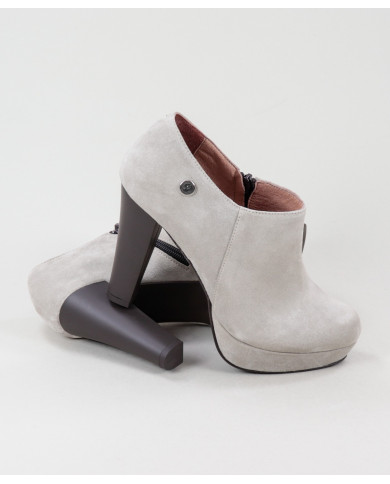 Taupe Ankle Boots High Ginova Elegant