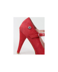 Elegant Red Shoes Ginova in Suede