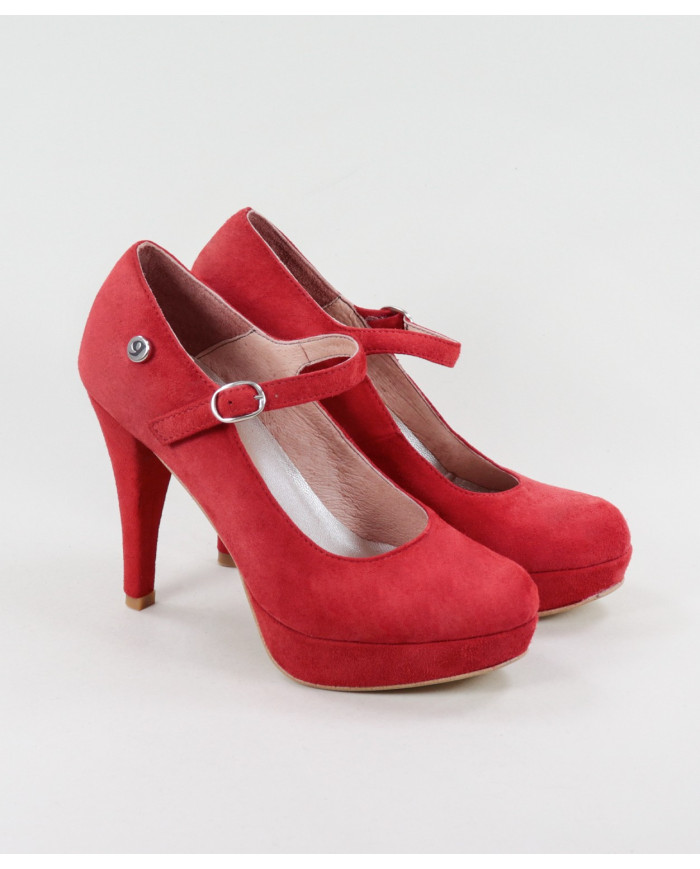 Elegant Red Shoes Ginova in Suede