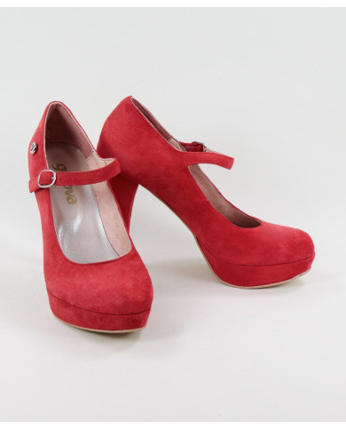 Sapatos Vermelhos Elegantes Ginova em Camurça