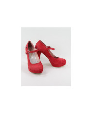 Elegant Red Shoes Ginova in Suede
