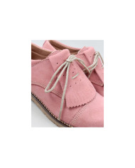 Sapatos baixos em pele de Carneira Ginova com Atacadores