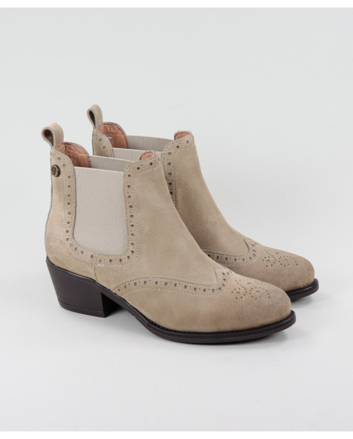 Women's Taupe Boots of Middle Heel Ginova