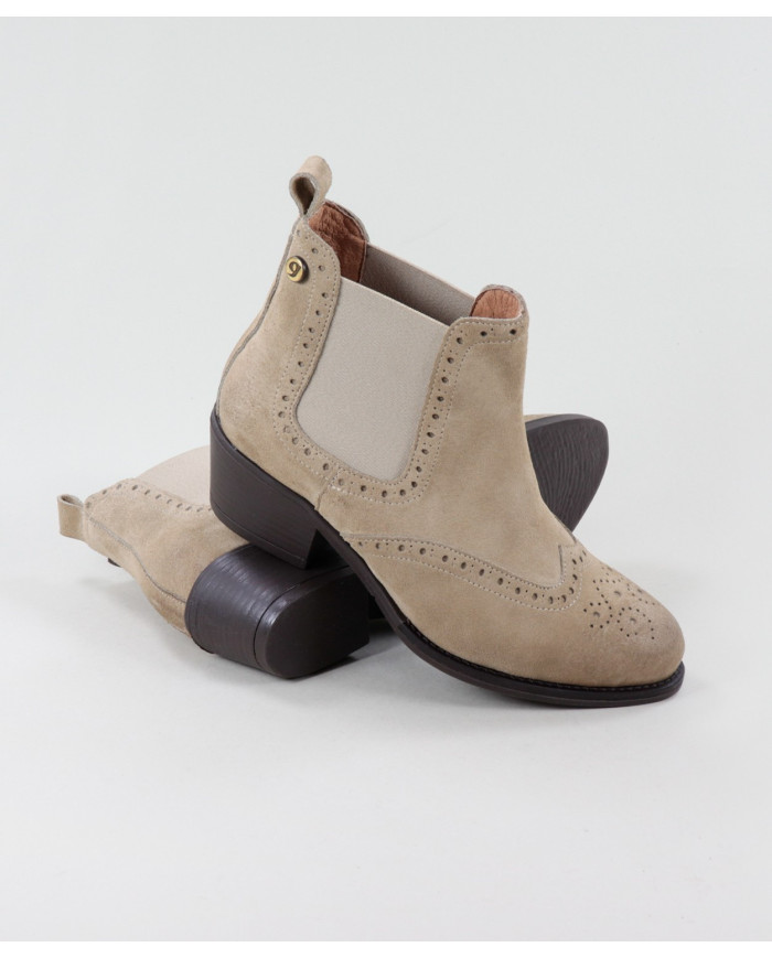 Women's Taupe Boots of Middle Heel Ginova