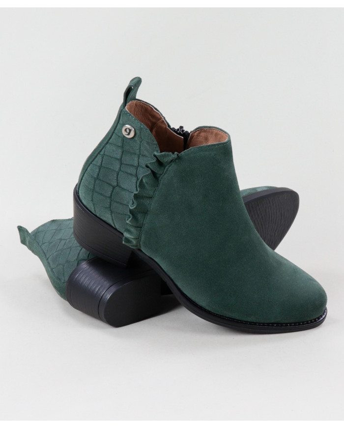 Green Women's Boots Ginova with Folho Franzido