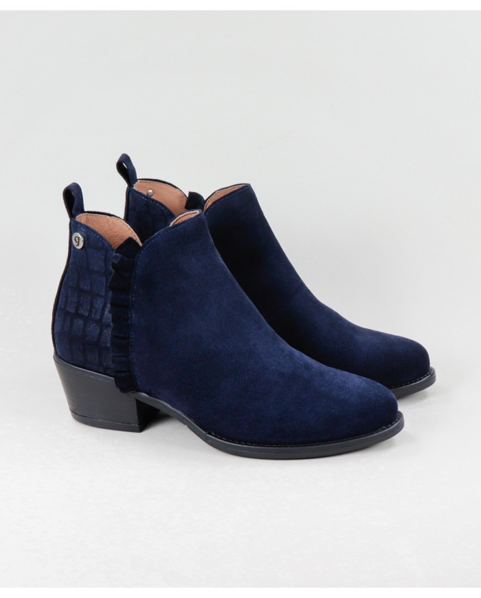 Blue Women's Boots Ginova with Folho Franzido