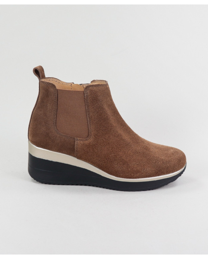 Botas Camel de Cunha Ginova com Elástico