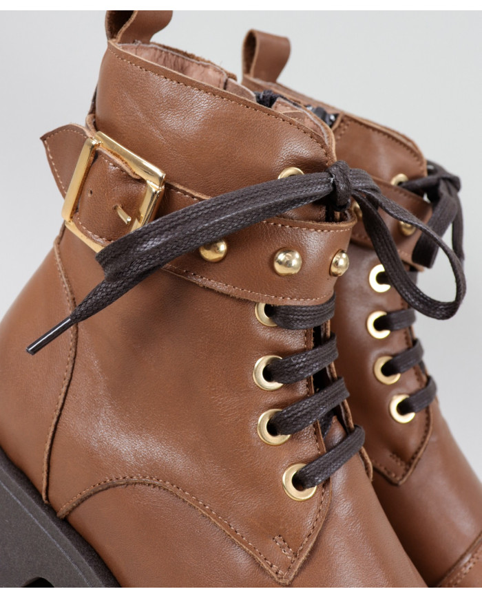 Women's Military Camel Boots Ginova in Skin