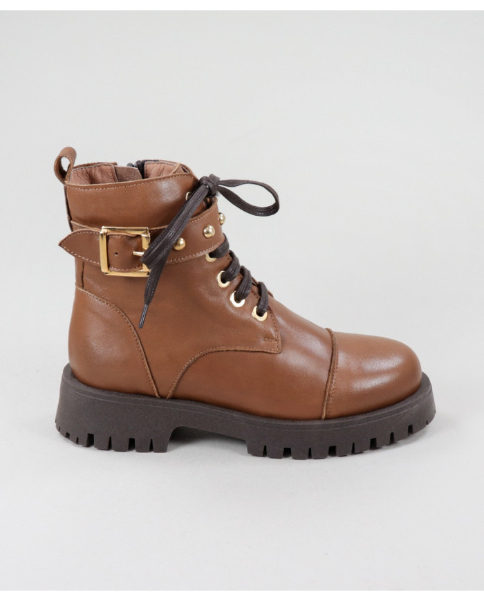 Women's Military Camel Boots Ginova in Skin