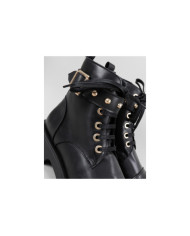 Women's Black Military Boots in Skin