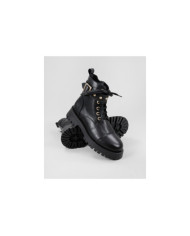 Women's Black Military Boots in Skin