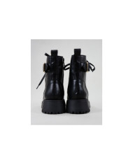 Botas Pretas Militares Ginova Femininas em Pele