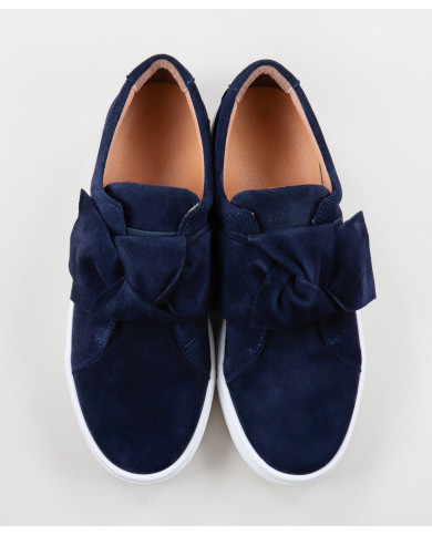 Sapatilhas Azul Ginova Femininas com Laço