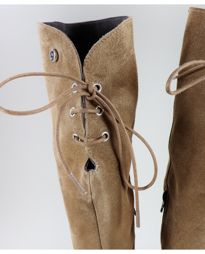 Taupe Boots of Cano Alto Ginova with Cordons Adjustable