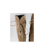 Botas Taupe de Cano Alto Ginova com Cordões Ajustáveis