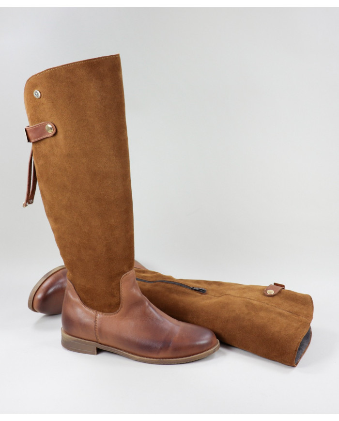 Camel Boots of Cano Alto Ginova with Metal Applying