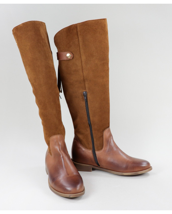 Camel Boots of Cano Alto Ginova with Metal Applying