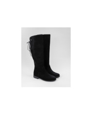 High Ginova Black Cano Boots with Adjustable Cords