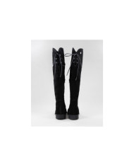 Botas Pretas de Cano Alto Ginova com Cordões Ajustáveis