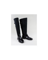 Black Cano Alto Ginova Boots with Metal Applying