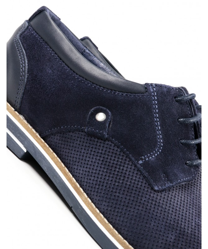 Sapato Azul de Homem Ginova em Camurça