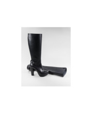 High Ginova Black Cano Boots with Buckle