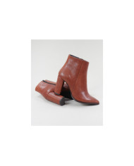 Camel Ankle Boots High Ginova with Embossed Skin