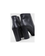 Black High Ginova Heel Boots with Embossed Skin