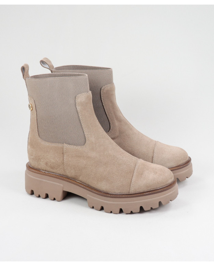 Botins Taupe de Mulher Ginova com Elástico