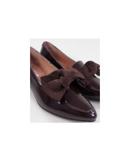 Rasos Ginova Brown Shoes Envernized with Laço