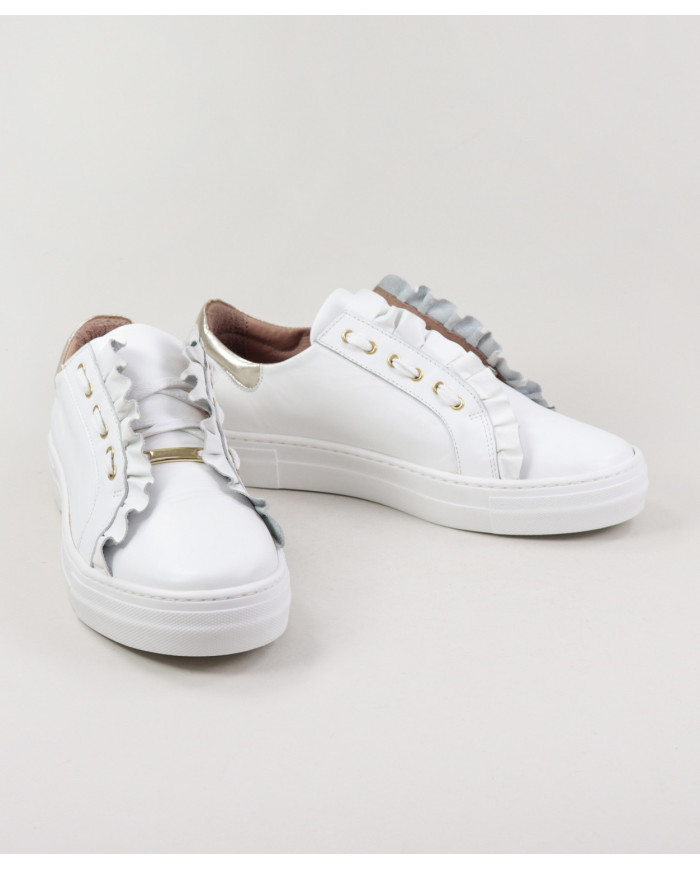 Women's Ginova White Trainers with Folhos