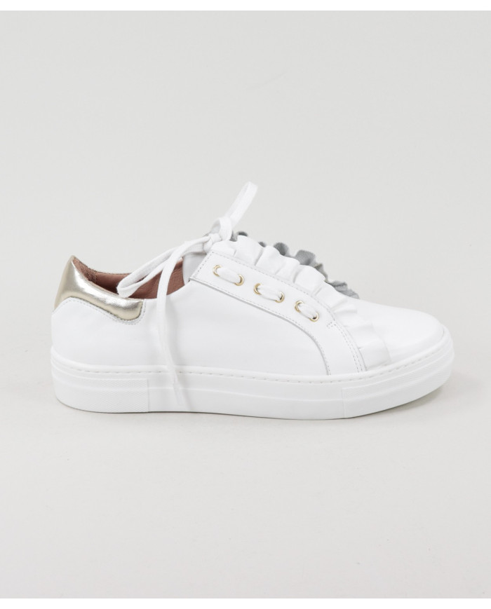 Women's Ginova White Trainers with Folhos