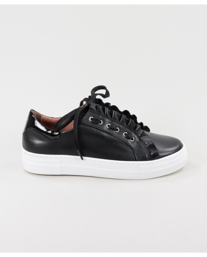 Women's Black Ginova Trainers with Folhos